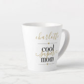 Personalisierte Coole Super Mama Schwarz-Gold Latt Milchtasse (Rechte Ecke)