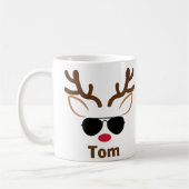 Personalisierte Coole Weihnachtsmann-Rentiere Weih Kaffeetasse (Links)