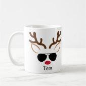 Personalisierte Coole Weihnachtsmann-Rentiere Weih Kaffeetasse (Links)