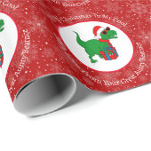 Personalisierte Coole Weihnachtszeit Dinosaurier Geschenkpapier (Rolleneckpunkt)