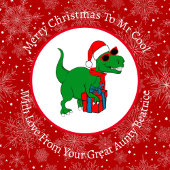 Personalisierte Coole Weihnachtszeit Dinosaurier Geschenkpapier