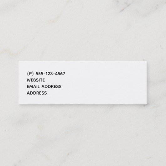 Personalisierte Coole Zebra Muster Textur Mini Visitenkarte (Rückseite)