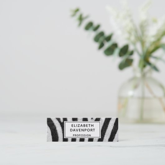 Personalisierte Coole Zebra Muster Textur Mini Visitenkarte (Stehend Vorderseite)