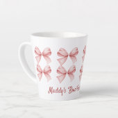 Personalisierte Coquette "Bow" dacious Pink Bow Milchtasse (Linke Ecke)