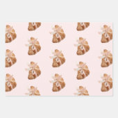 Personalisierte Coquette Croissant Pink Ribbon Geschenkpapier Set (Vorderseite)