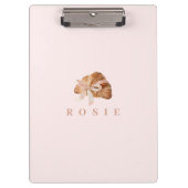 Personalisierte Coquette Croissant Pink Ribbon Klemmbrett (Vorderseite)