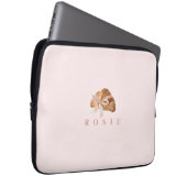Personalisierte Coquette Croissant Pink Ribbon Laptopschutzhülle (Vorne Rechts)