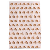 Personalisierte Coquette Croissant Pink Ribbon Mittlere Geschenktüte (Rückseite)