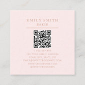 Personalisierte Coquette Croissant Pink Ribbon Quadratische Visitenkarte (Rückseite)