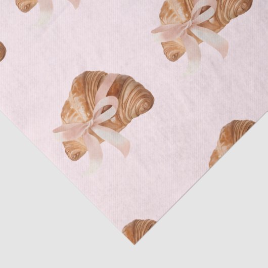 Personalisierte Coquette Croissant Pink Ribbon Seidenpapier (Detail)