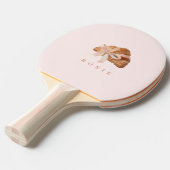 Personalisierte Coquette Croissant Pink Ribbon Tischtennis Schläger (Vorderseite)