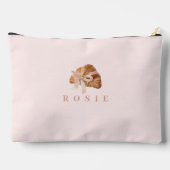 Personalisierte Coquette Croissant Pink Ribbon Zubehörtasche (Rückseite)