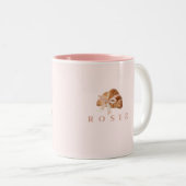 Personalisierte Coquette Croissant Pink Ribbon Zweifarbige Tasse (VorderseiteRechts)