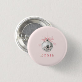 Personalisierte Coquette Diskothek Ball Rosa Band Button