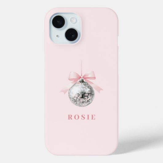 Personalisierte Coquette Diskothek Ball Rosa Band Case-Mate iPhone Hülle (Rückseite)