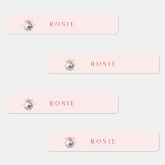 Personalisierte Coquette Diskothek Ball Rosa Band Etiketten (Gruppe)