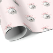 Personalisierte Coquette Diskothek Ball Rosa Band Geschenkpapier (Rolleneckpunkt)