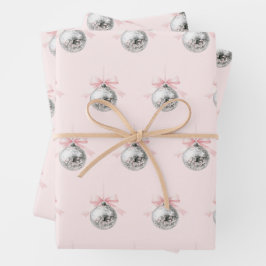 Personalisierte Coquette Diskothek Ball Rosa Band Geschenkpapier Set