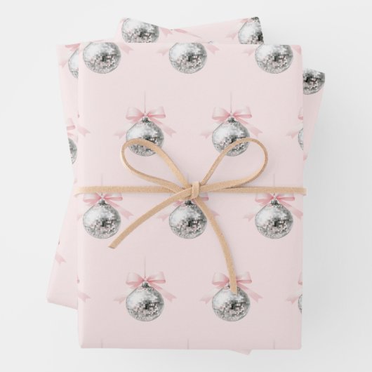 Personalisierte Coquette Diskothek Ball Rosa Band Geschenkpapier Set (Beispiel)