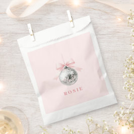 Personalisierte Coquette Diskothek Ball Rosa Band Geschenktütchen