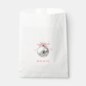 Personalisierte Coquette Diskothek Ball Rosa Band Geschenktütchen (Vorderseite)