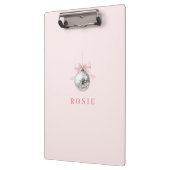 Personalisierte Coquette Diskothek Ball Rosa Band Klemmbrett (Links)