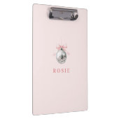 Personalisierte Coquette Diskothek Ball Rosa Band Klemmbrett (Rechts)