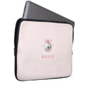Personalisierte Coquette Diskothek Ball Rosa Band Laptopschutzhülle (Vorne Rechts)