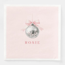 Personalisierte Coquette Diskothek Ball Rosa Band Serviette