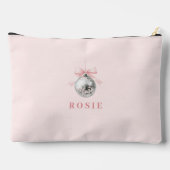 Personalisierte Coquette Diskothek Ball Rosa Band Zubehörtasche (Rückseite)