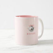 Personalisierte Coquette Diskothek Ball Rosa Band Zweifarbige Tasse (VorderseiteRechts)