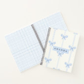 Personalisierte Coquette Pastell Hellblaue Schleif Notizblock (Innenseite)