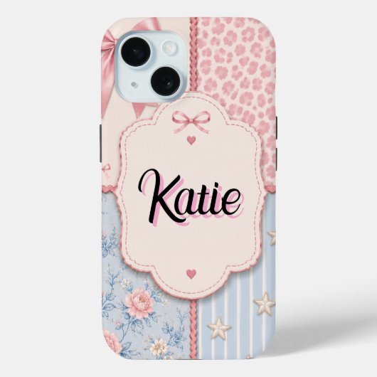 Personalisierte Coquette-Patchwork-Handyhülle Case-Mate iPhone Hülle (Rückseite)