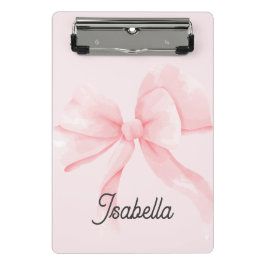 Personalisierte Coquette Rosa Schleife Mädchen Mini Klemmbrett
