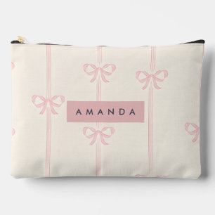 Personalisierte Coquette Rosa Schleifenband Zubehörtasche