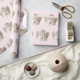 Personalisierte Coquette Schlafen Engel Skulptur Geschenkpapier