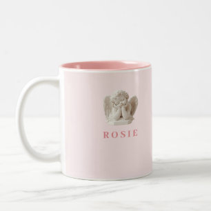 Personalisierte Coquette Schlafen Engel Skulptur Zweifarbige Tasse