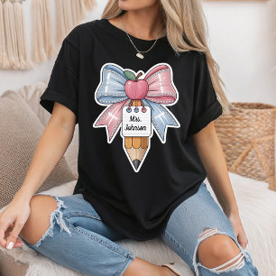 Personalisierte Coquette-Schleife-Lehrer-Rückkehr- T-Shirt