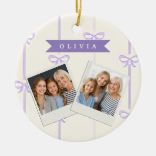 Personalisierte Coquette-Schleife Name Mädchenhaft Keramik Ornament
