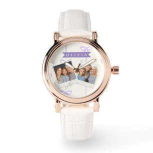 Personalisierte Coquette-Schleifen-Name Mädchenhaf Armbanduhr