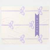 Personalisierte Coquette-Schleifen-Name Mädchenhaf Fleecedecke (Vorderseite (Horizontal))