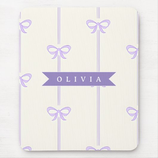 Personalisierte Coquette-Schleifen-Name Mädchenhaf Mousepad (Vorne)