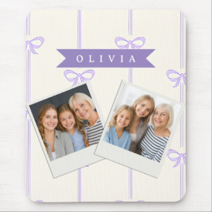 Personalisierte Coquette-Schleifen-Name Mädchenhaf Mousepad
