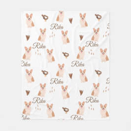 Personalisierte Corgi-Hunde-Babydecke | Benutzerde Fleecedecke