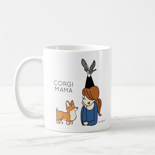 Personalisierte Corgi Mama Kaffeemaschine Tasse (Links)