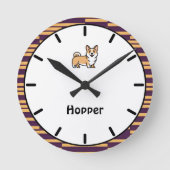 Personalisierte Corgi Puppy Docking Uhr (Vorderseite)