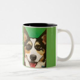 Personalisierte Corgi-Tasse Zweifarbige Tasse
