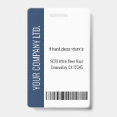 Personalisierte Corporate Certified Employee Blue  Ausweis (Rückseite)