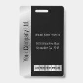 Personalisierte Corporate Employee Black Silver ID Ausweis (Rückseite)
