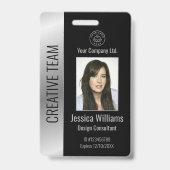 Personalisierte Corporate Employee Black Silver ID Ausweis (Vorderseite)